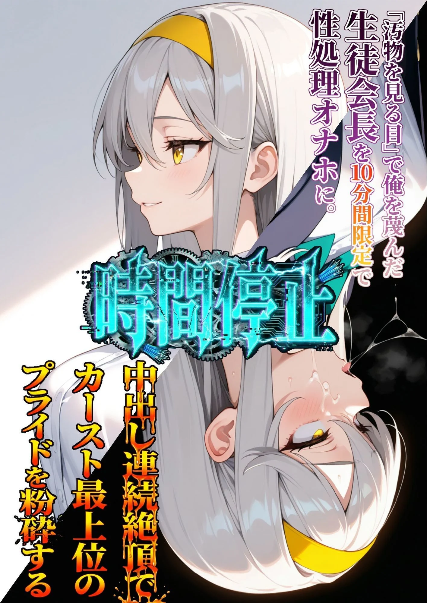 時間停止「汚物を見る目」で俺を蔑んだ生徒会長を10分間限定で性処理オナホに。 画像1