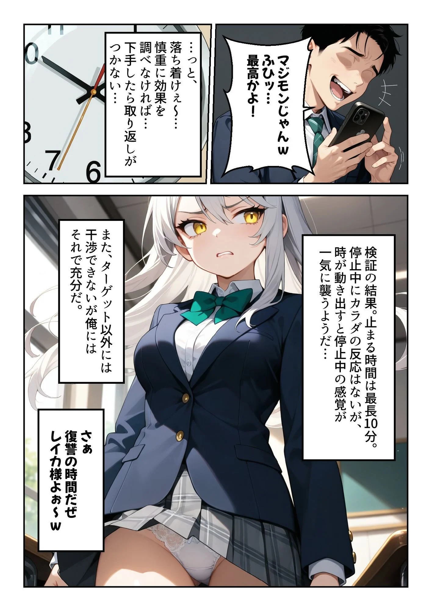 時間停止「汚物を見る目」で俺を蔑んだ生徒会長を10分間限定で性処理オナホに。 画像3