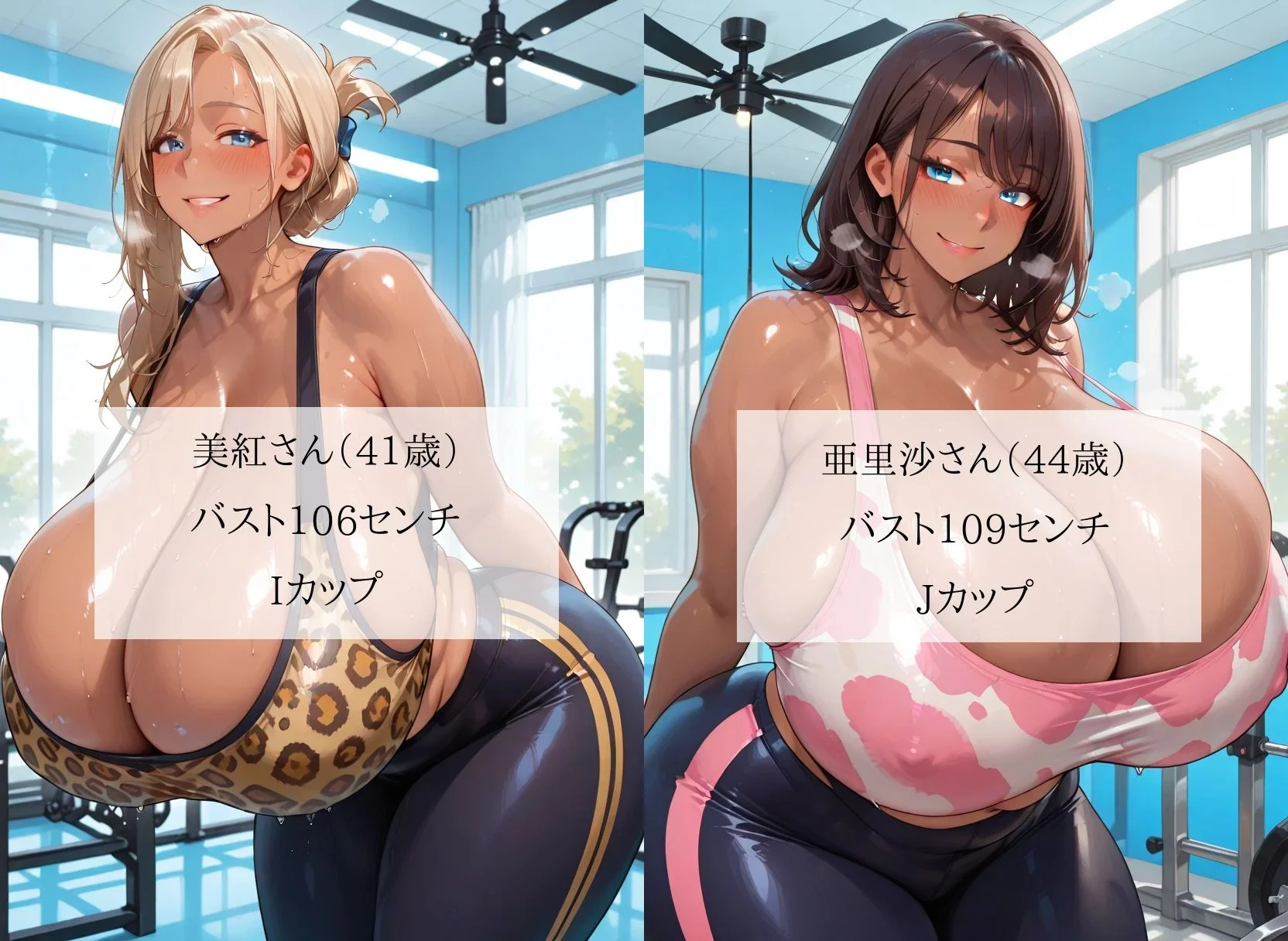 汗だく爆乳黒ギャル人妻スポーツジムのインストラクターになったボク…むちむち褐色熟女と毎日セックストレーニング＜セリフ付CG集＞ 画像1