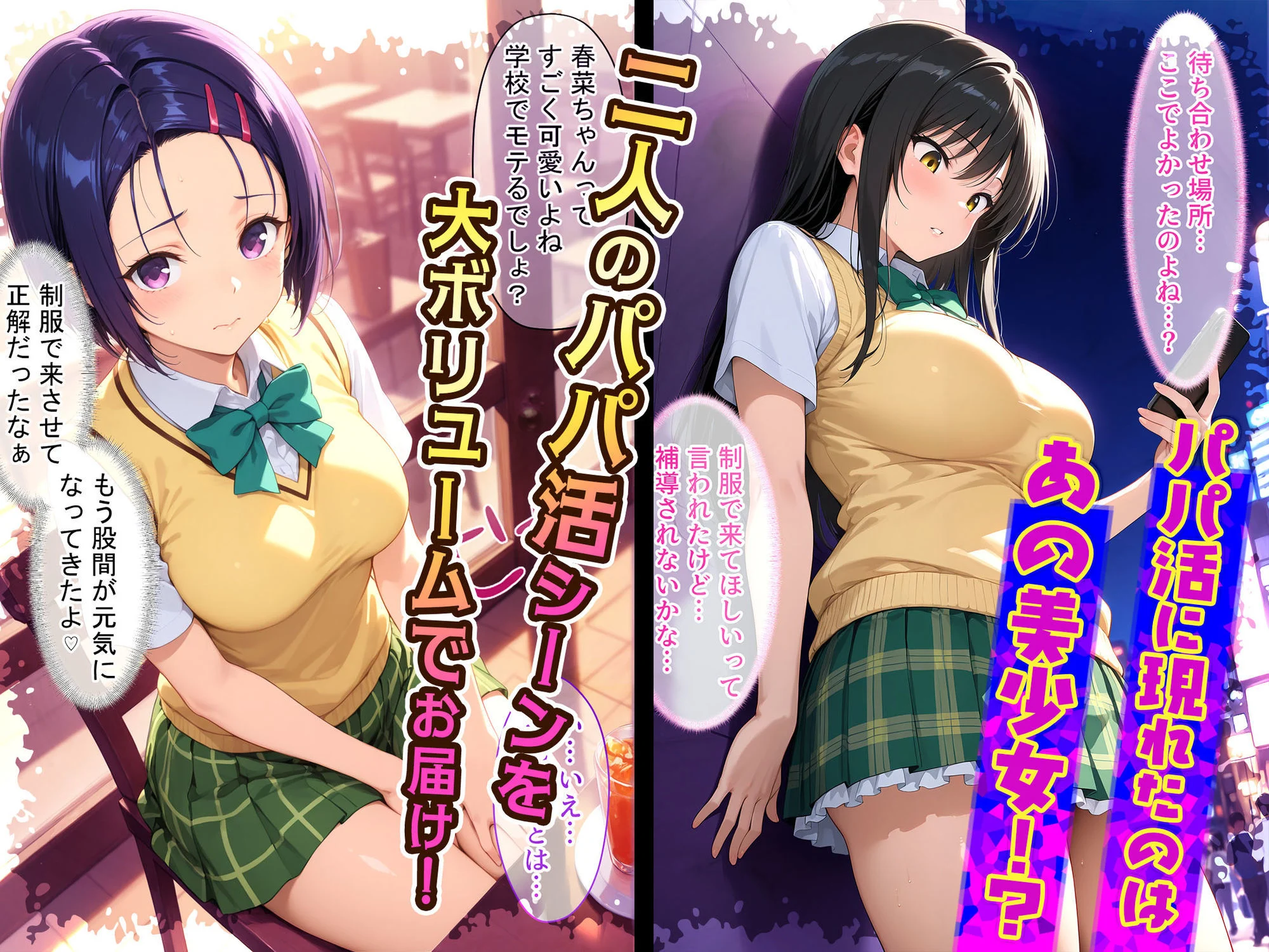 放課後、彼女たちはパパと会う  〜唯と春菜のはじめてのパパ活〜 画像1