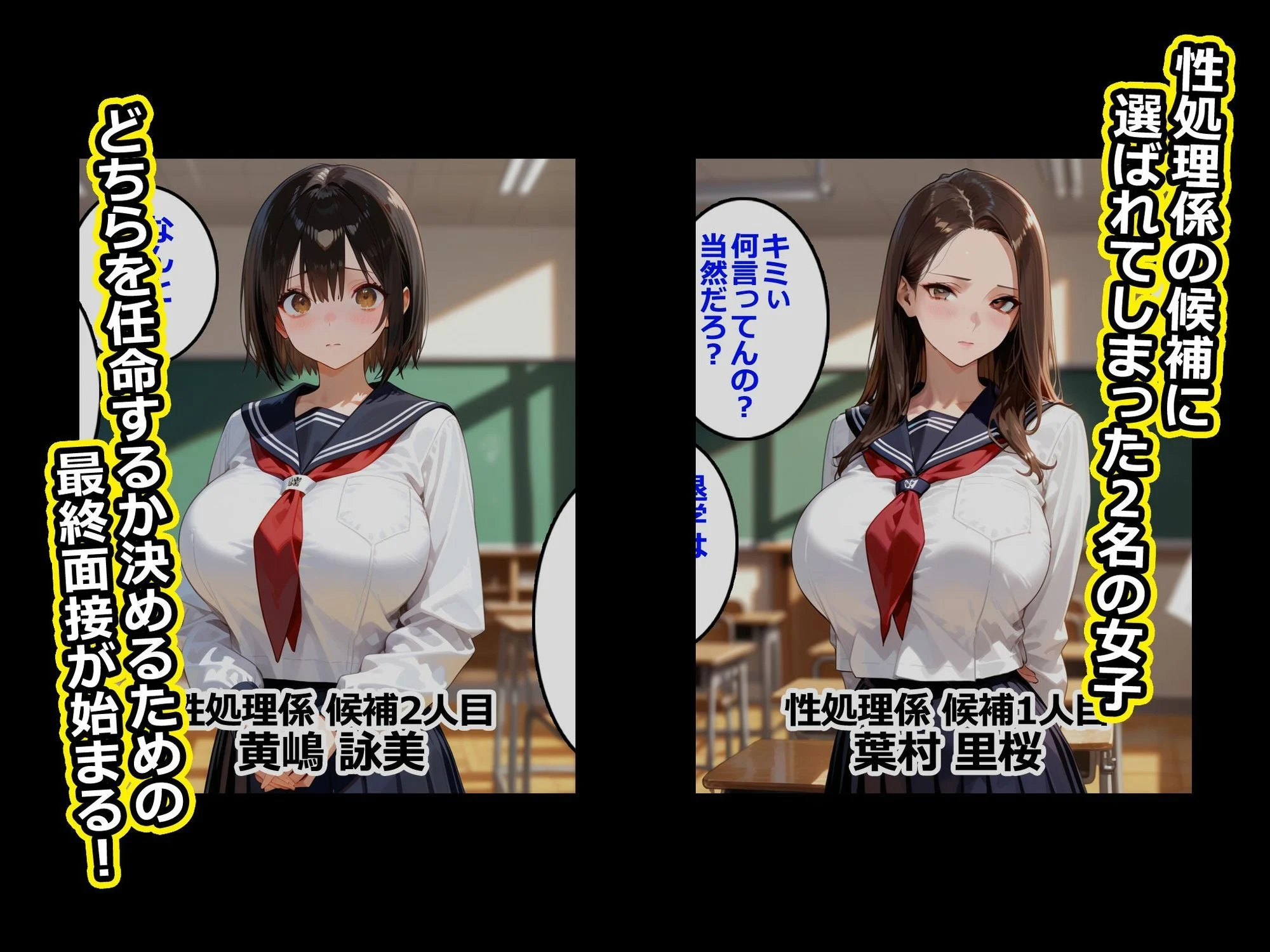 爆乳女子校生！性処理係を決める最終面接は教師が相手の実技 画像1