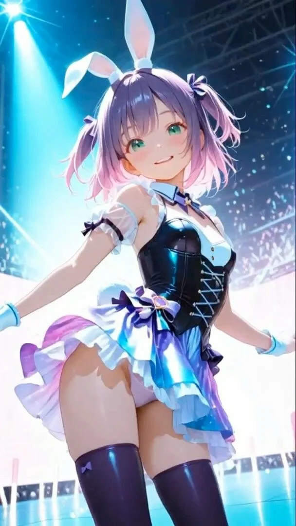 【アニメ】うさ耳アイドルダンス※モザイクなし【ダンスミュージック有り】 画像2