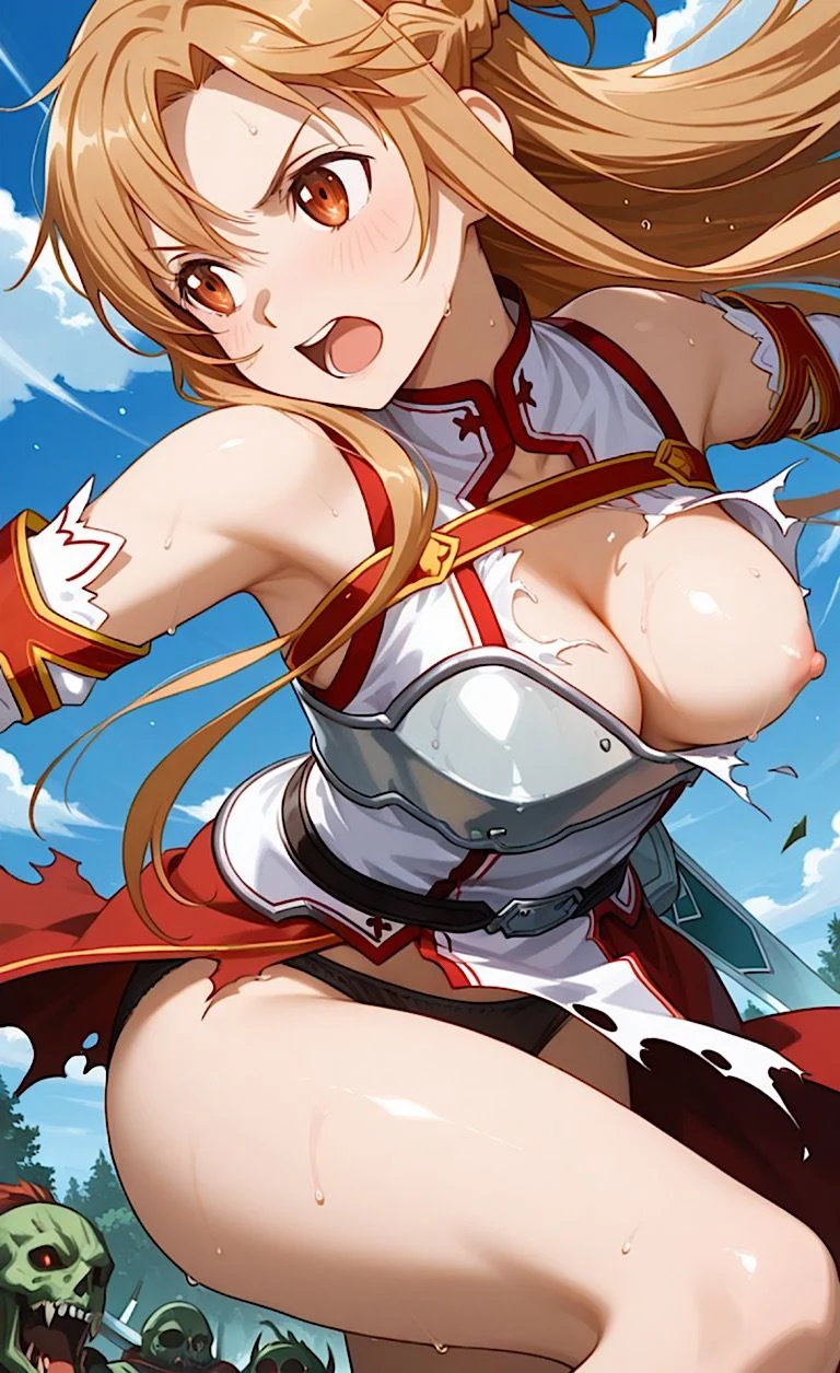 ソーローアートオンライン【ア◯ナ】戦闘脱衣127枚にソーローな貴方は最後まで射精せずに現実世界に戻れるのか!!? 画像1