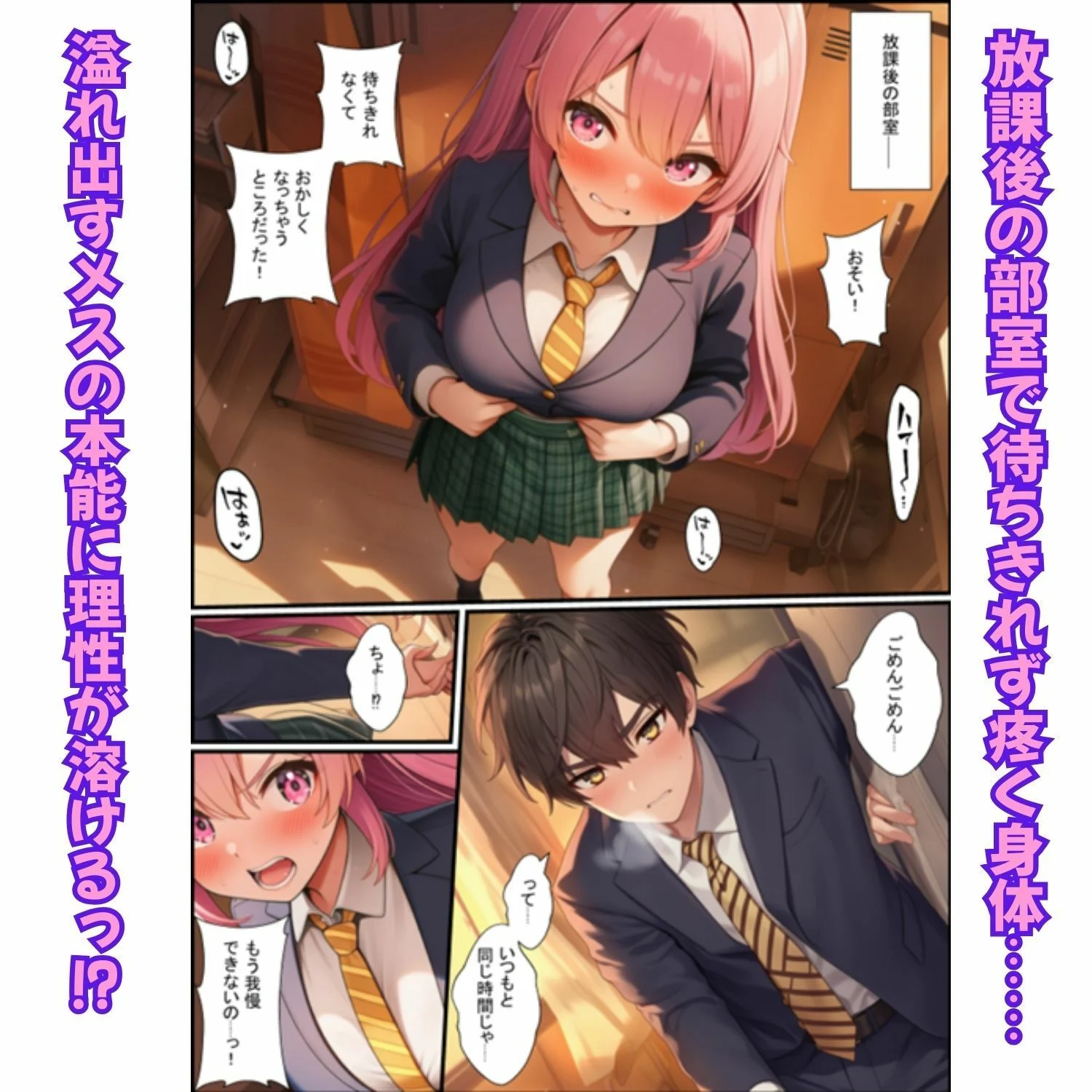 性欲強めなギャルといちゃラブ生ハメ!ピンク髪の制服女子が中出しの快感でメス堕ち 画像2